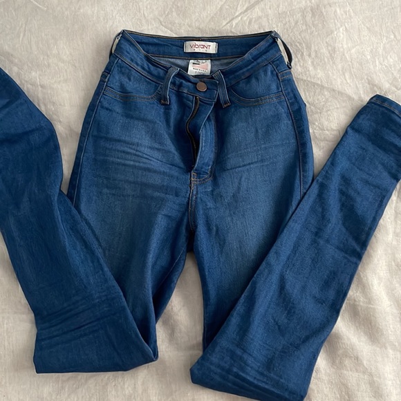 Vibrant blue high waist super stretch jean 1 24 - Picture 8 of 9